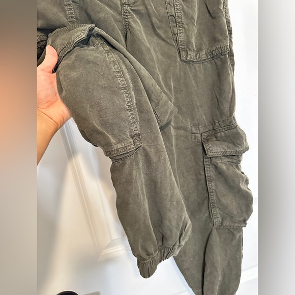 All Saints Freida temcel cargo pants in olive green - Picture 3 of 6